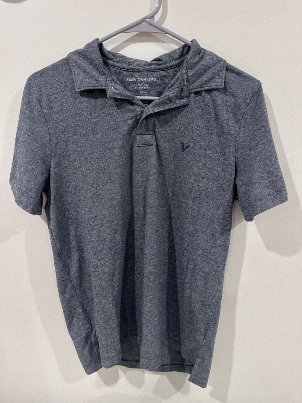 American Eagle Outfitters Dark Gray Polo Shirt Men's Small